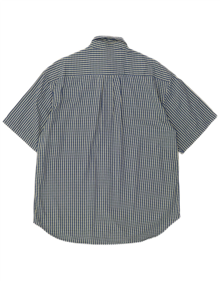 Dockers Chemise à Manches Courtes Homme Bleu Moyen Vichy Coton
