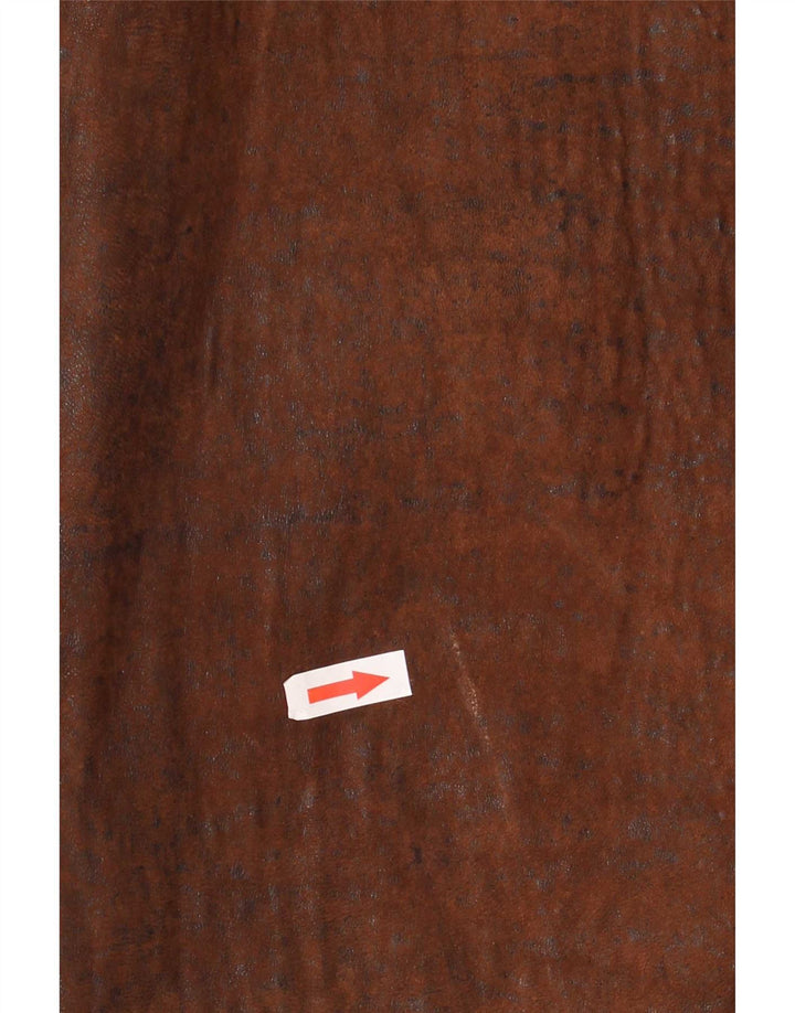 manteau en cuir homme vintage UK 40 Grand Marron