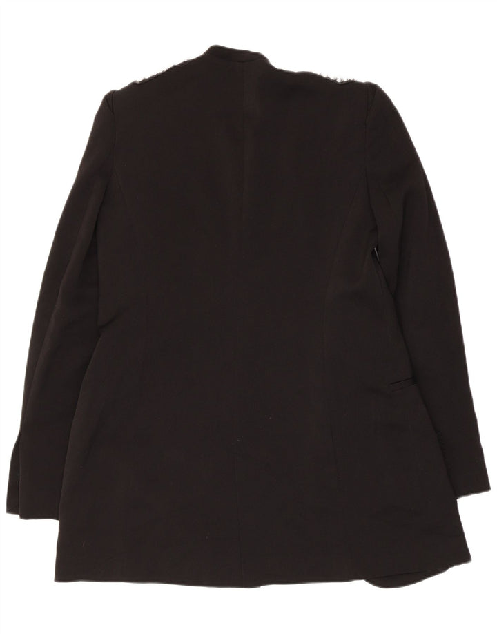 Zara Veste Blazer Ouverte Femme UK 12 Noir Moyen
