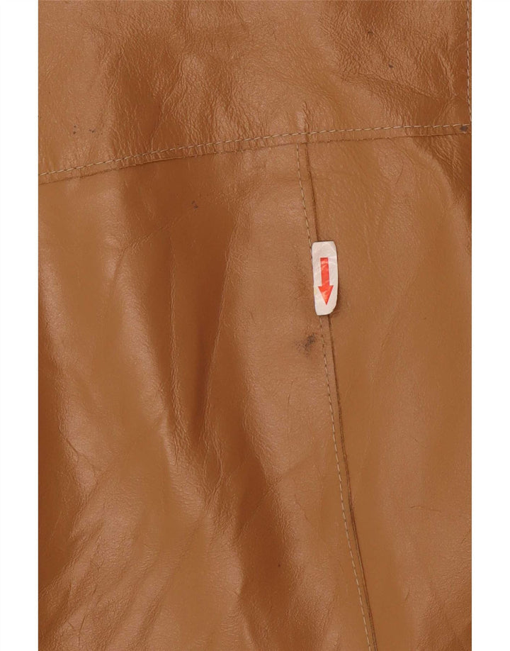 veste en cuir femme vintage UK 8 Petit Beige