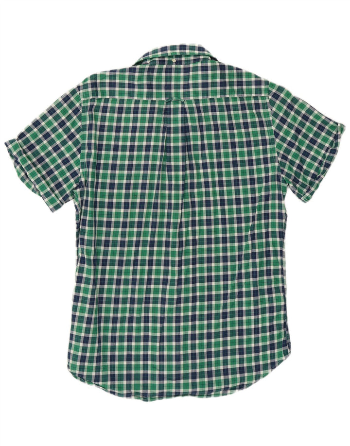 Gant Chemise à Manches Courtes Rugger Homme Vert Moyen à Carreaux Coton