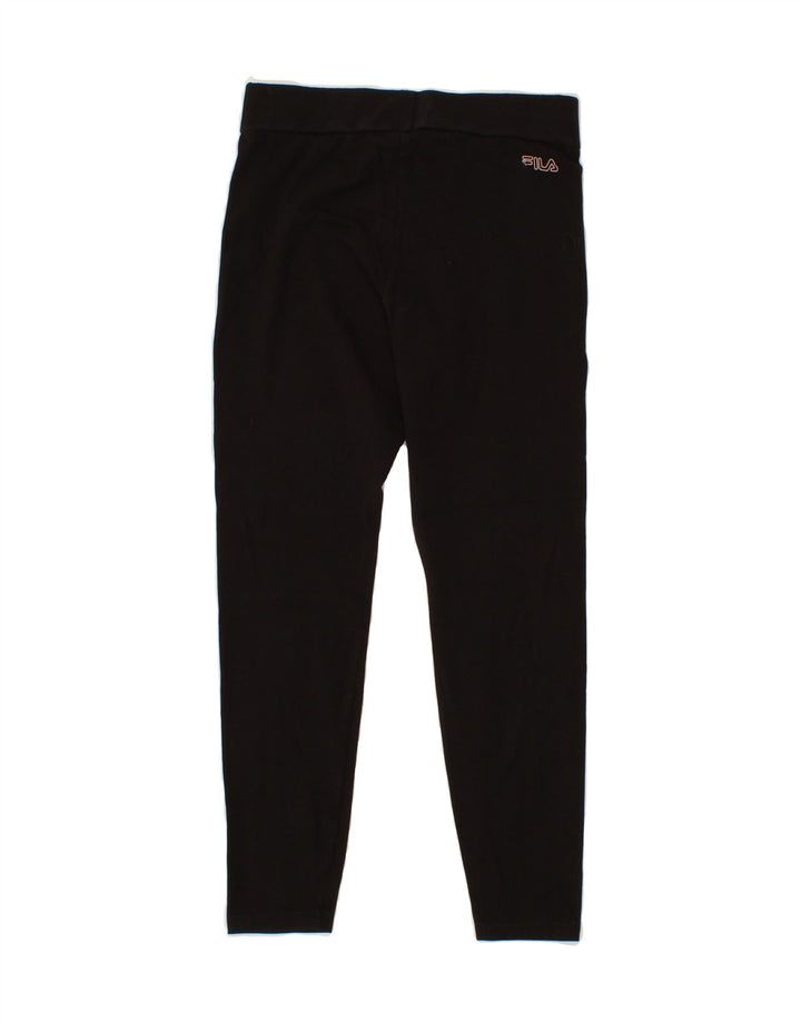 FILA Womens Graphic Leggings UK 8 Small Black Cotton Vintage Fila and Second-Hand Fila from Messina Hembry 