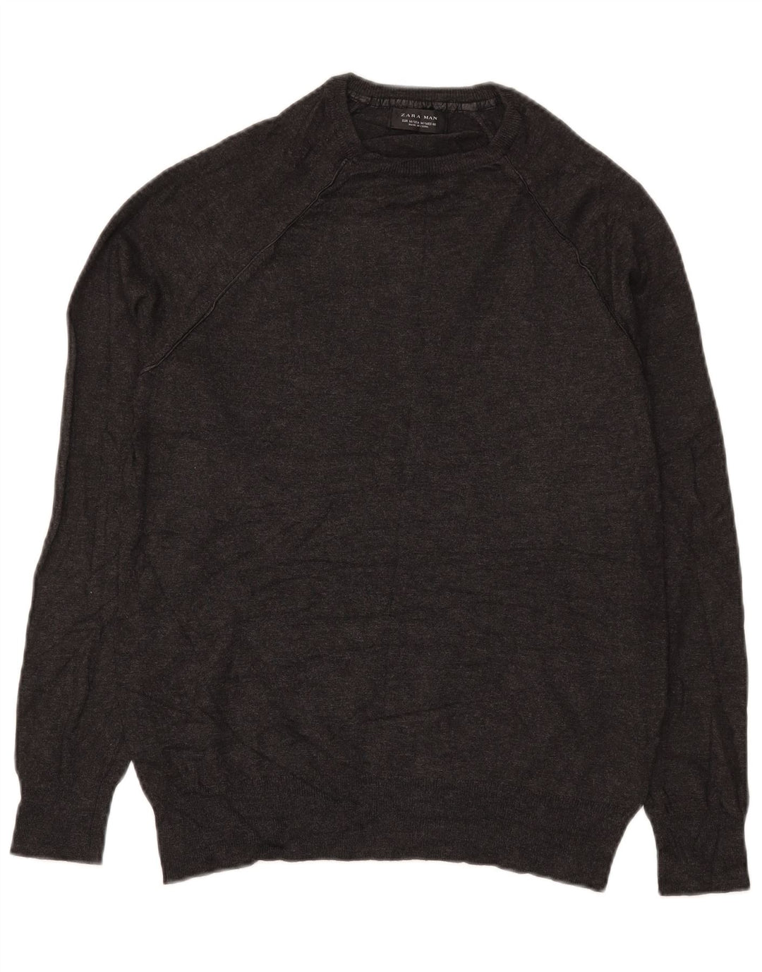 Zara Pull Col Ras Du Cou Homme Gris Moyen