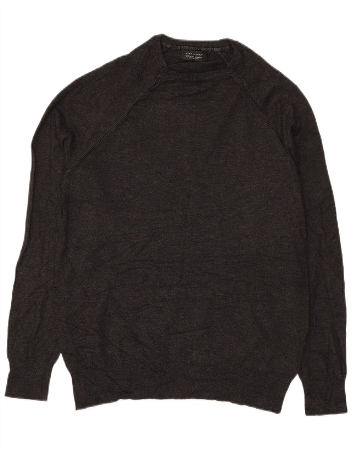 Zara Pull Col Ras Du Cou Homme Gris Moyen