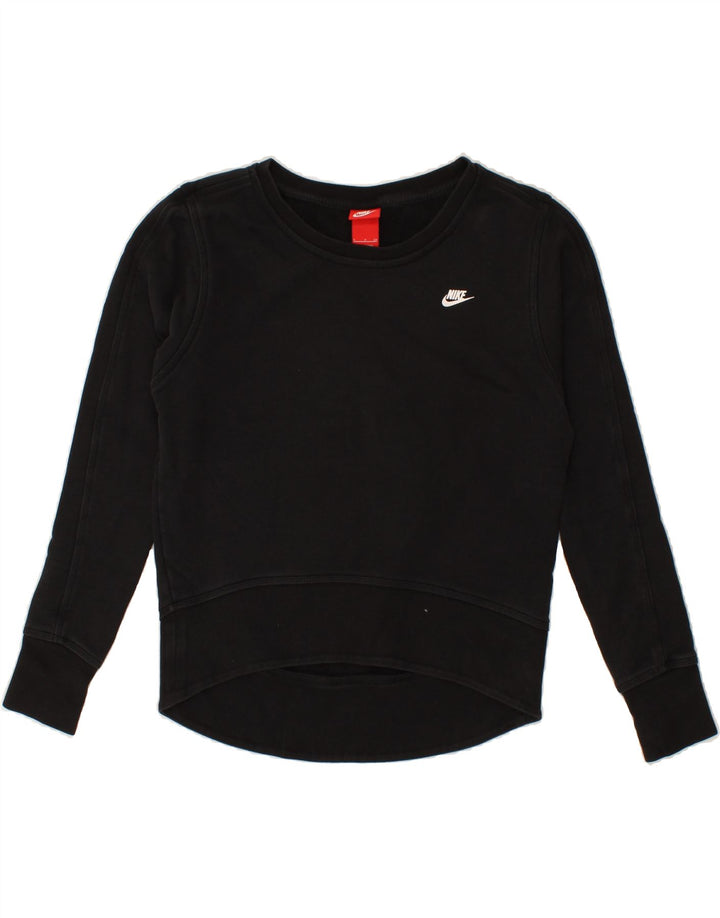 NIKE Womens Oversized Graphic Sweatshirt Jumper UK 10 Small Black Cotton Vintage Nike and Second-Hand Nike from Messina Hembry 