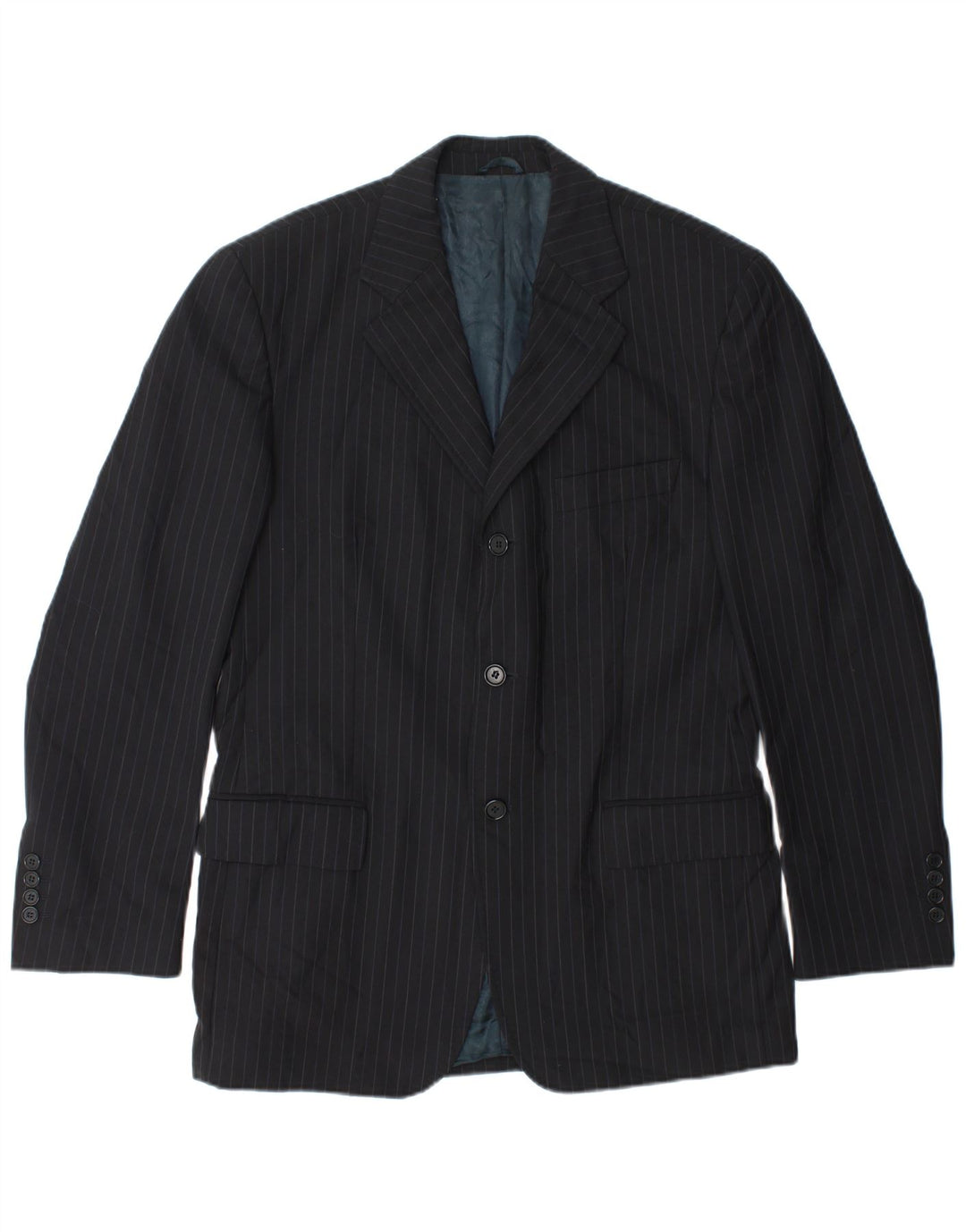 BOGGI Veste Blazer 3 Boutons Homme IT 50 Grande Laine Rayée Noire