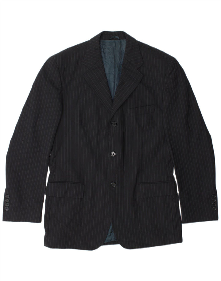 BOGGI Veste Blazer 3 Boutons Homme IT 50 Grande Laine Rayée Noire