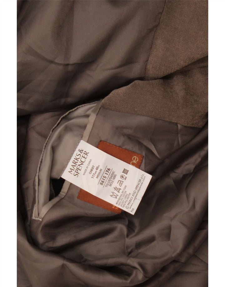 Marks & Spencer Veste blazer à 3 boutons pour homme UK 46 XL Gris Polyester