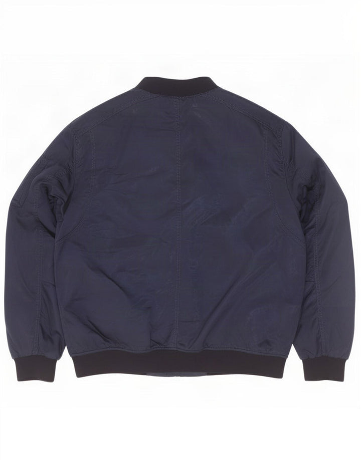 Zara Veste Bomber Homme UK 44 2XL Bleu Marine Colorblock Polyester