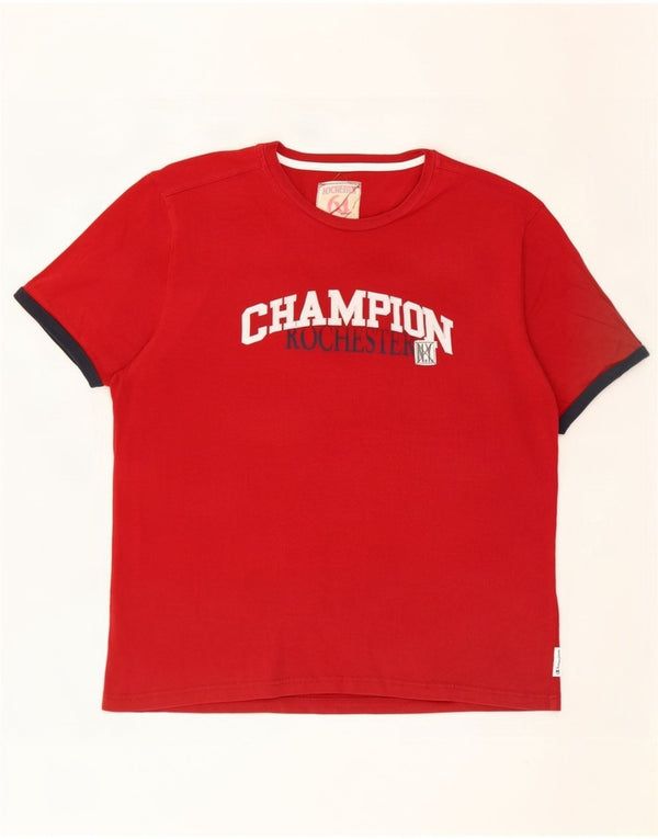 Champion T-Shirt Graphique Homme Top XL Rouge Coton