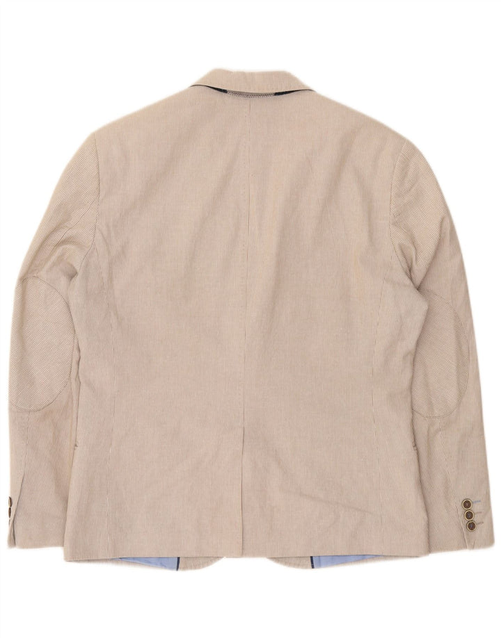 Marks & Spencer Veste blazer à 2 boutons pour homme EU 50 Grandes rayures beiges