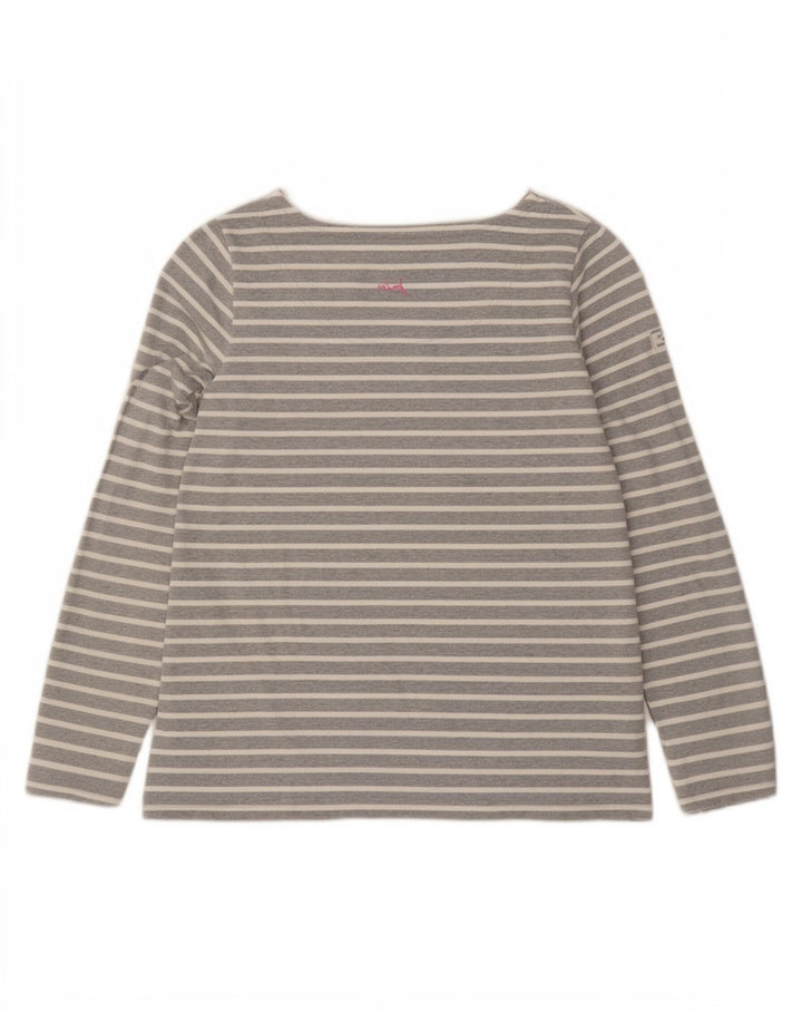 Joules Haut à manches longues pour femme UK 42 Coton rayé gris moyen