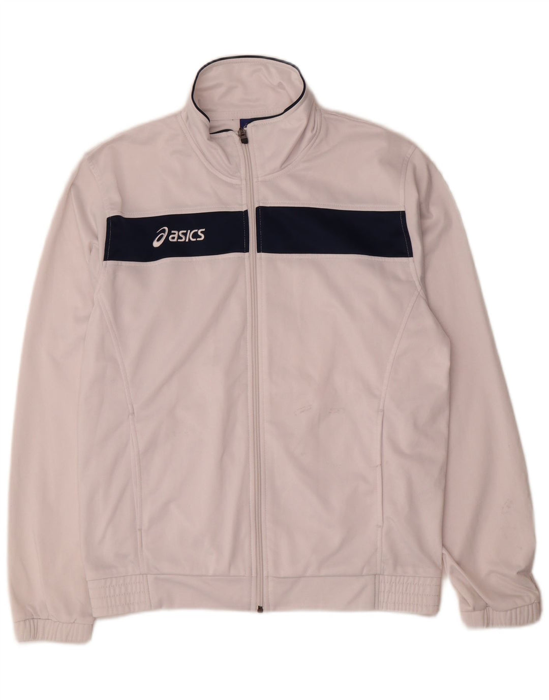 Asics Veste de Survêtement Homme Blanc Moyen Polyester Colorblock