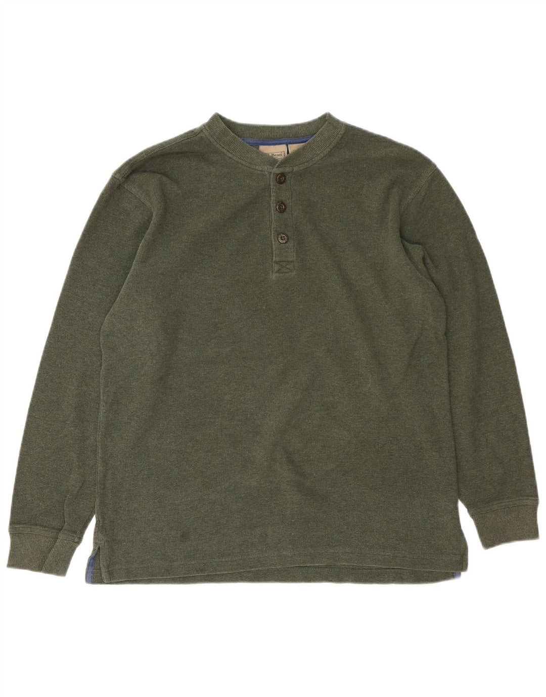 L.L.BEAN Haut Homme Manches Longues Coton Vert Moyen