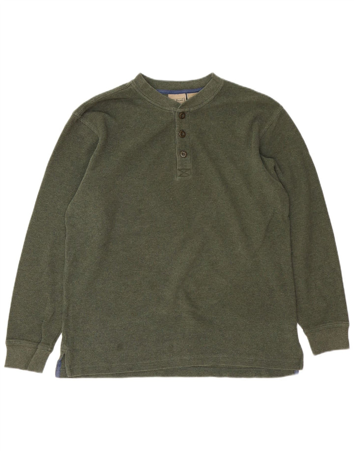 L.L.BEAN Haut Homme Manches Longues Coton Vert Moyen