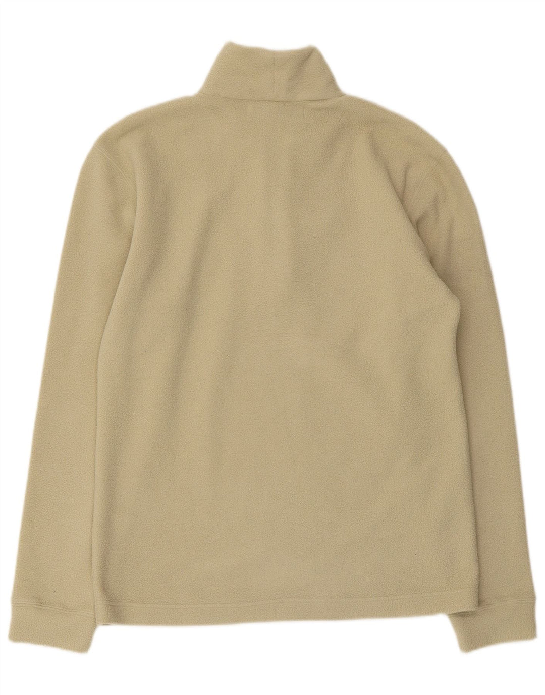 vintage Femme Zip Neck Fleece Jumper Moyen Vert