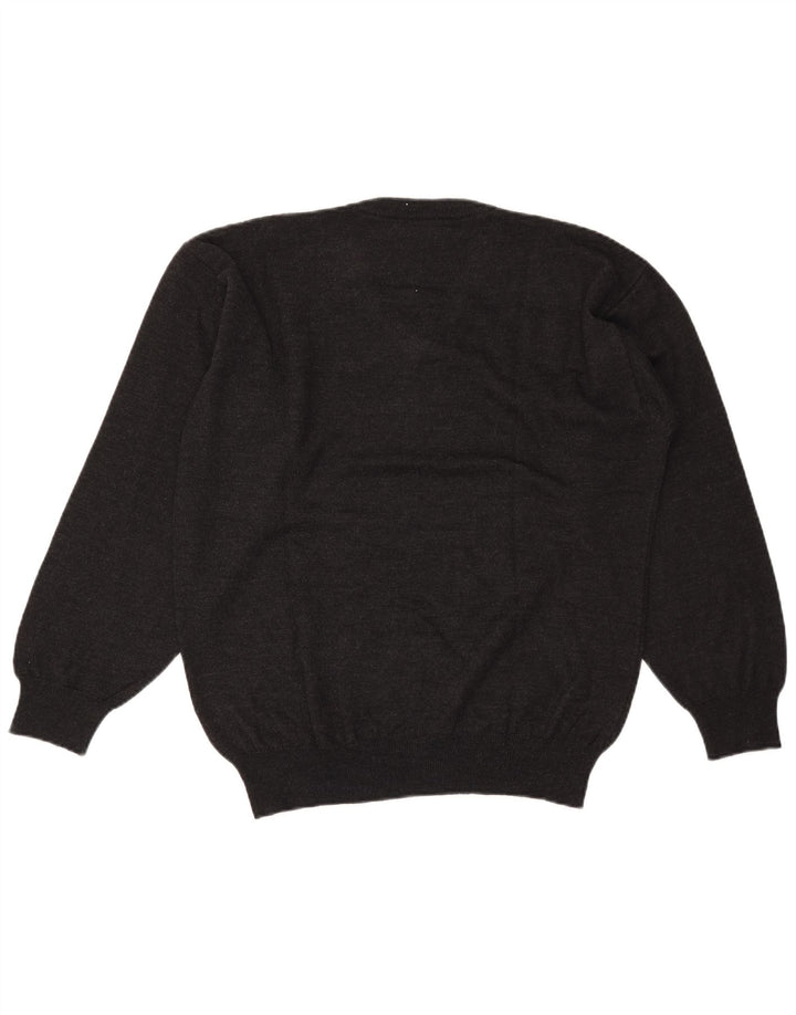 vintage Homme Col V Pull Pull XL Gris Argyle/Diamond Laine