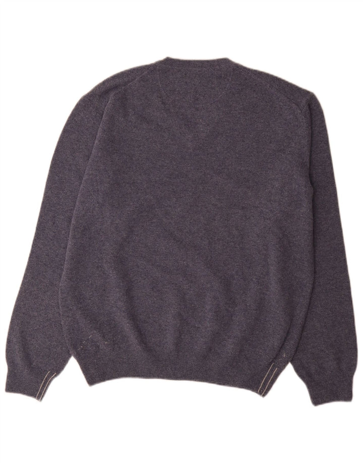 Marlboro Classics Pull Col V Homme Bleu Moyen Laine