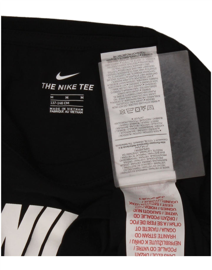 NIKE Haut court graphique à manches longues pour fille 10-11 ans Coton noir moyen