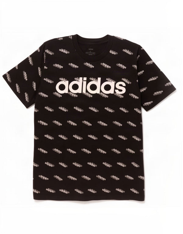 Adidas T-shirt graphique pour hommes, grand, en coton noir