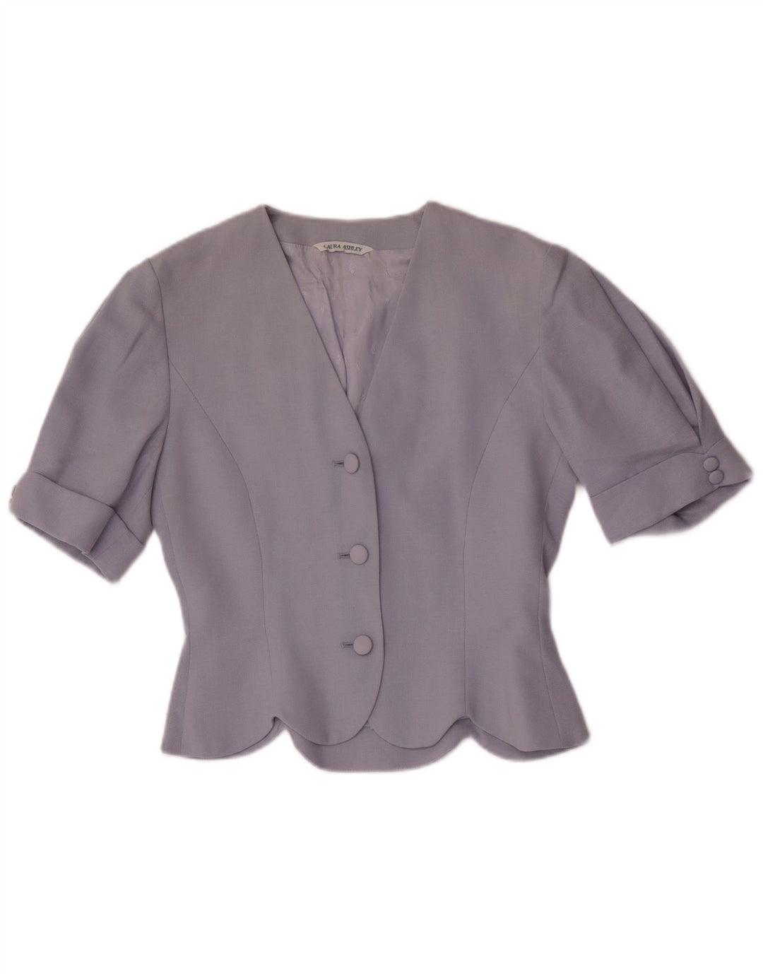 Laura Ashley Veste blazer à 3 boutons à manches courtes pour femme UK 10 Petit Violet