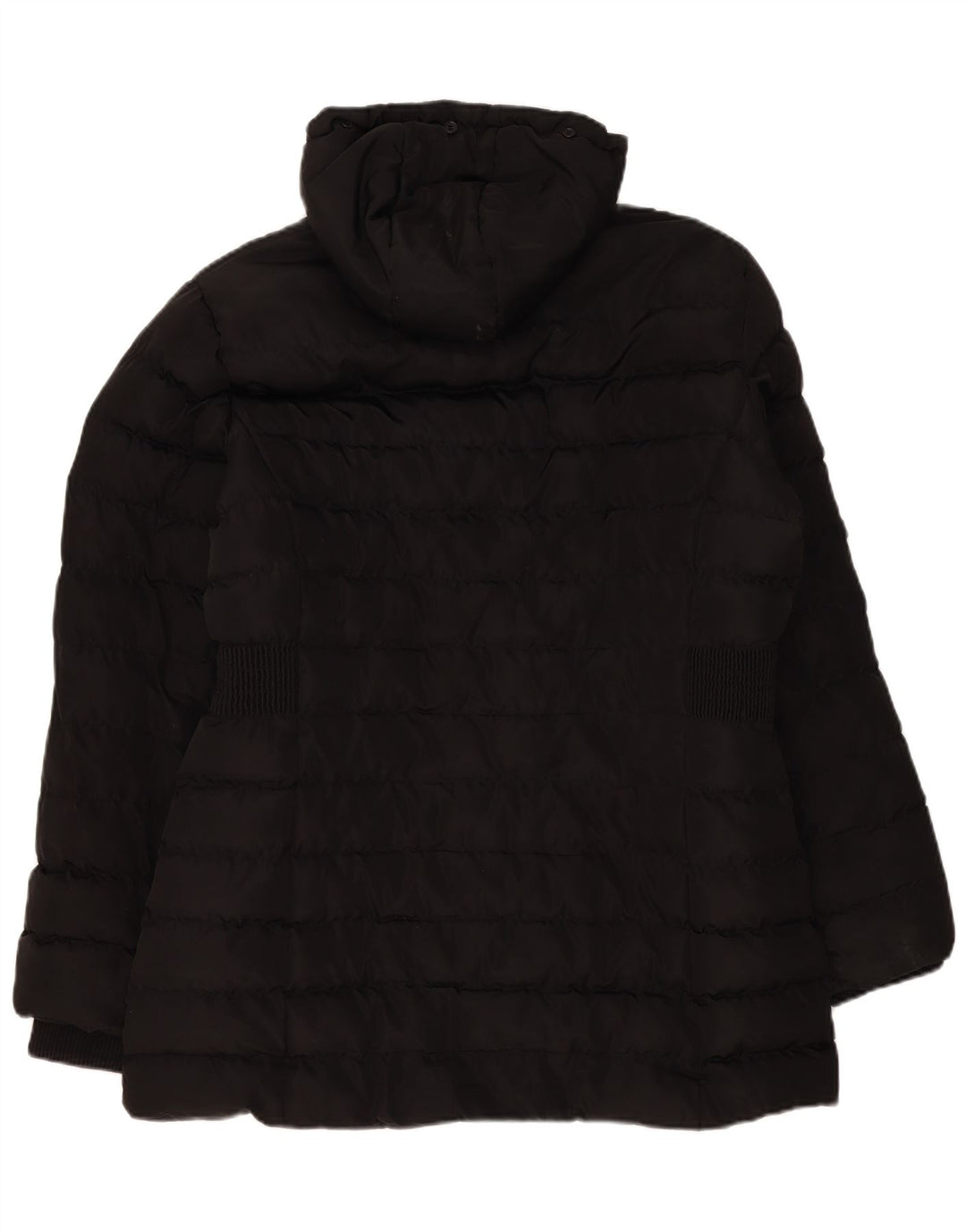 Kangol Manteau rembourré à capuche pour femme UK 16 Large Noir Polyester