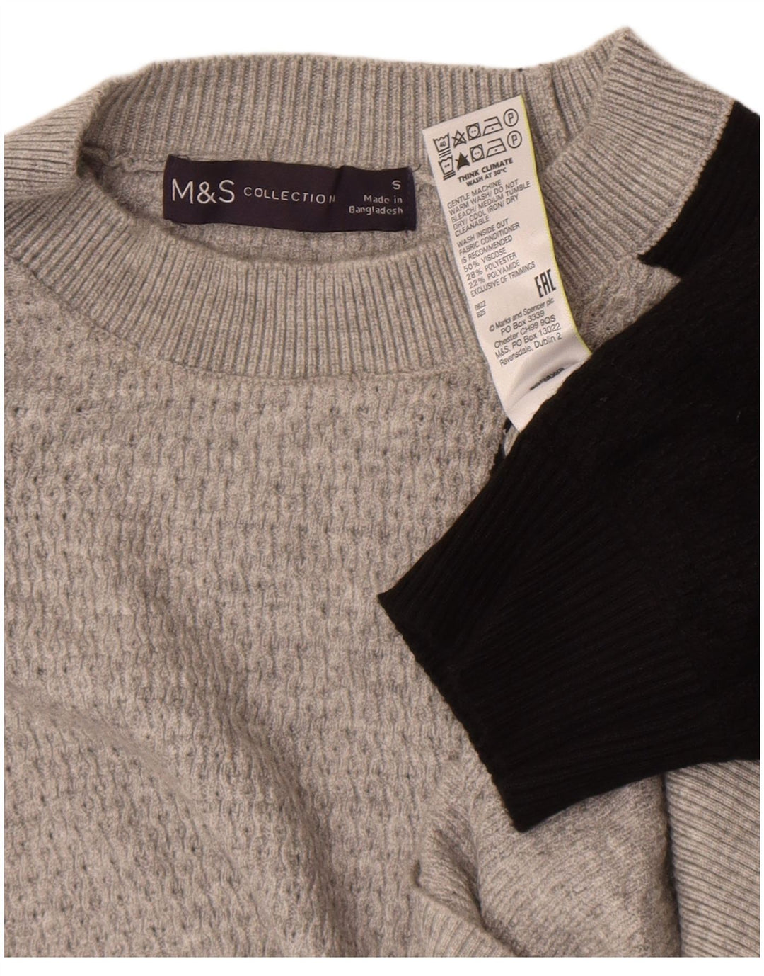 Marks & Spencer Pull à col rond pour femme UK 10 Petit Gris