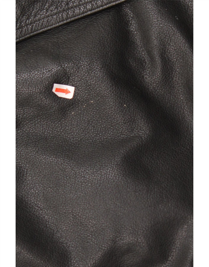 SHELTER BAY Mens Leather Jacket UK 38 Medium Black Leather