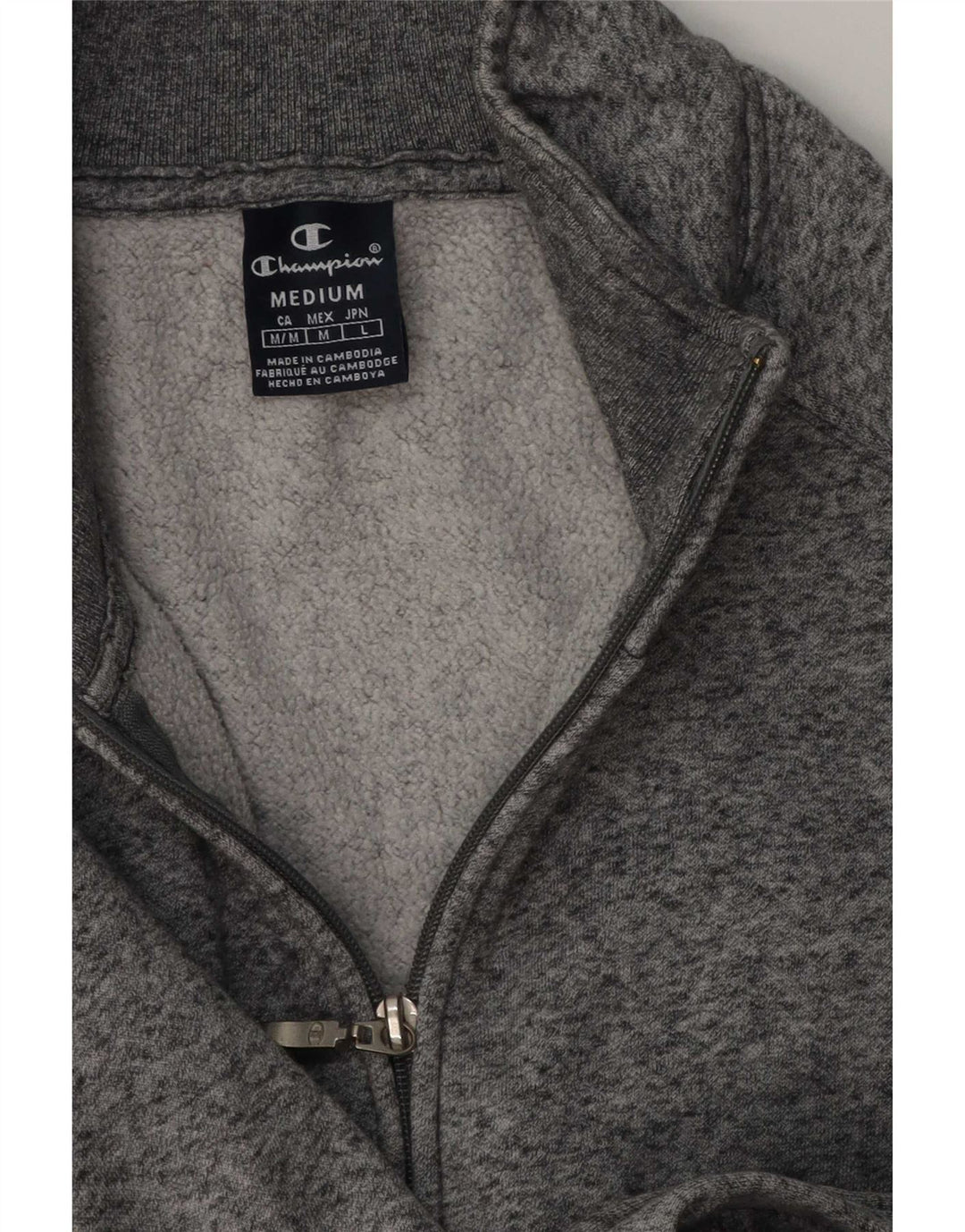 Champion Veste de Survêtement Homme Gris Moyen Moucheté Coton