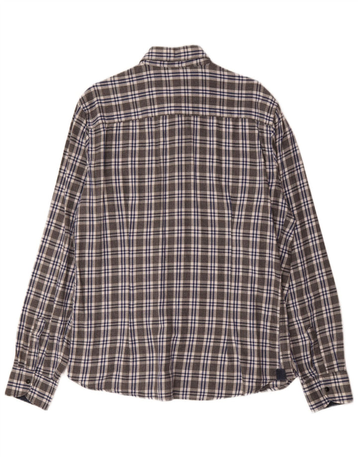 Yes Zee Chemise en flanelle pour homme 2XL Gris à carreaux en coton