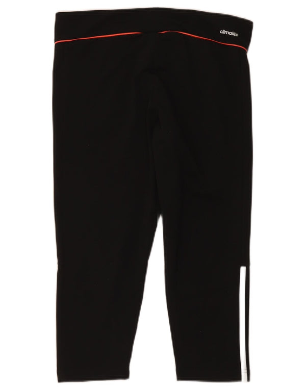 Adidas Femmes Climalite Capri Leggings UK 12/14 Moyen Noir Polyester