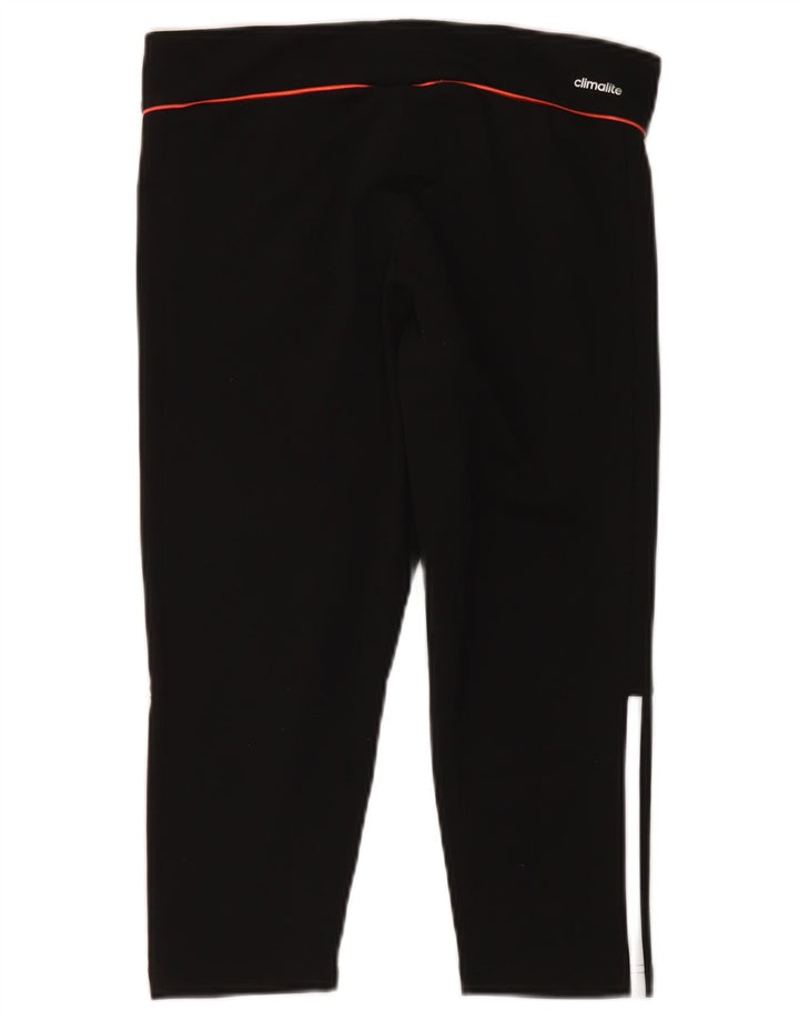 Adidas Femmes Climalite Capri Leggings UK 12/14 Moyen Noir Polyester