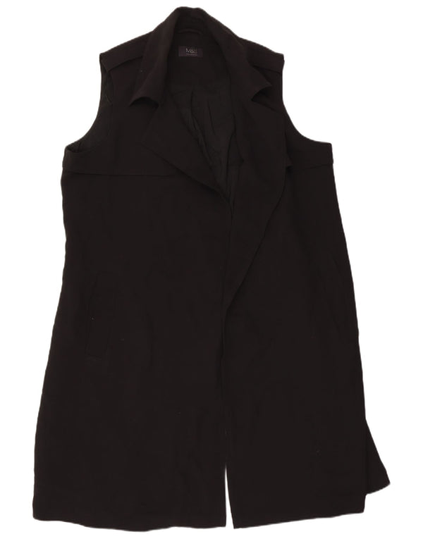 Marks & Spencer Veste blazer longue sans manches pour femme UK 18 XL Noir