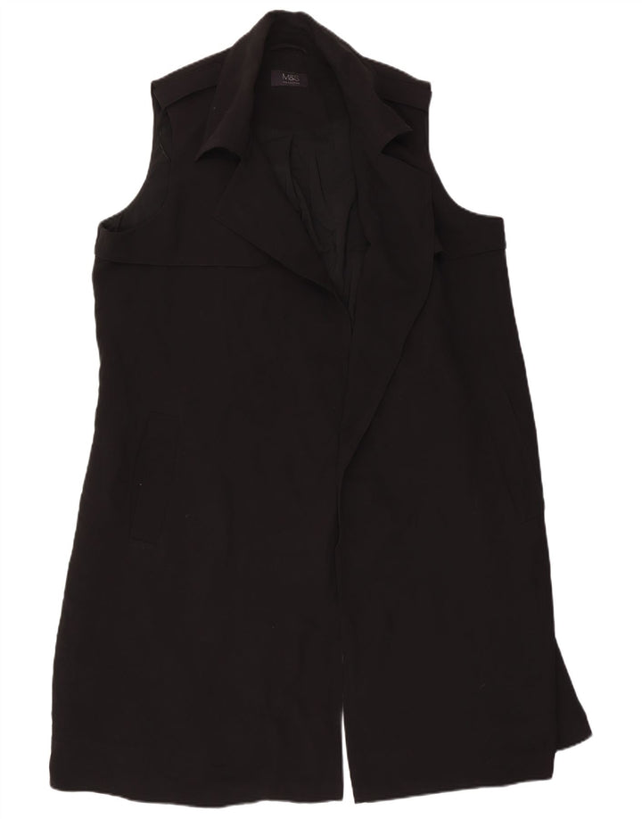 Marks & Spencer Veste blazer longue sans manches pour femme UK 18 XL Noir