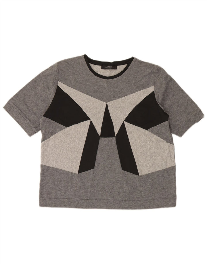 MAX MARA T-shirt week-end pour femme UK 16 Large Gris Colorblock