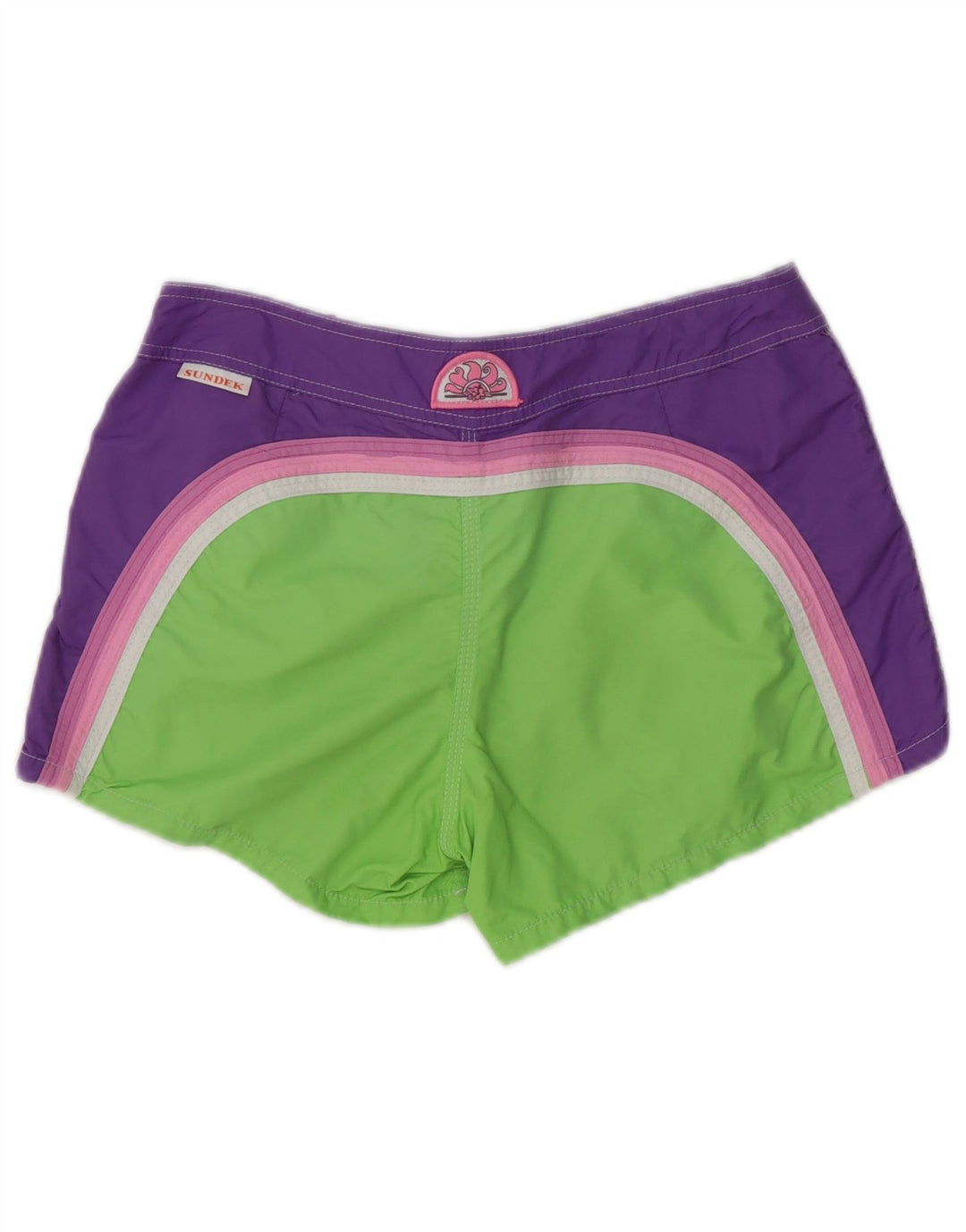 Sundek Short de bain pour femme UK 10 Petit Vert Colorblock Polyester
