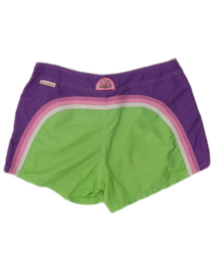 Sundek Short de bain pour femme UK 10 Petit Vert Colorblock Polyester