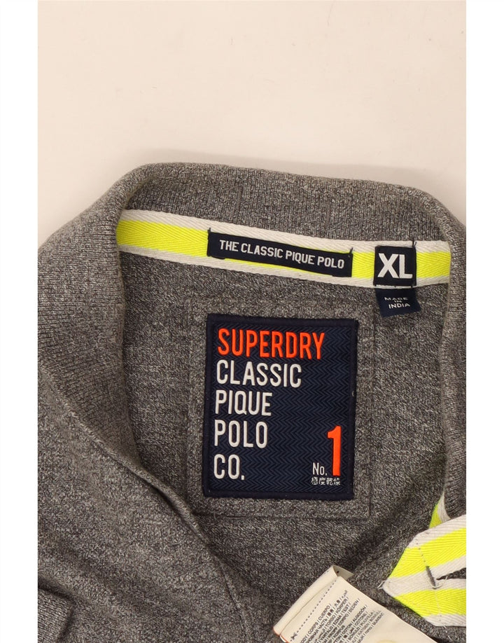 SUPERDRY Polo Homme XL Gris Coton