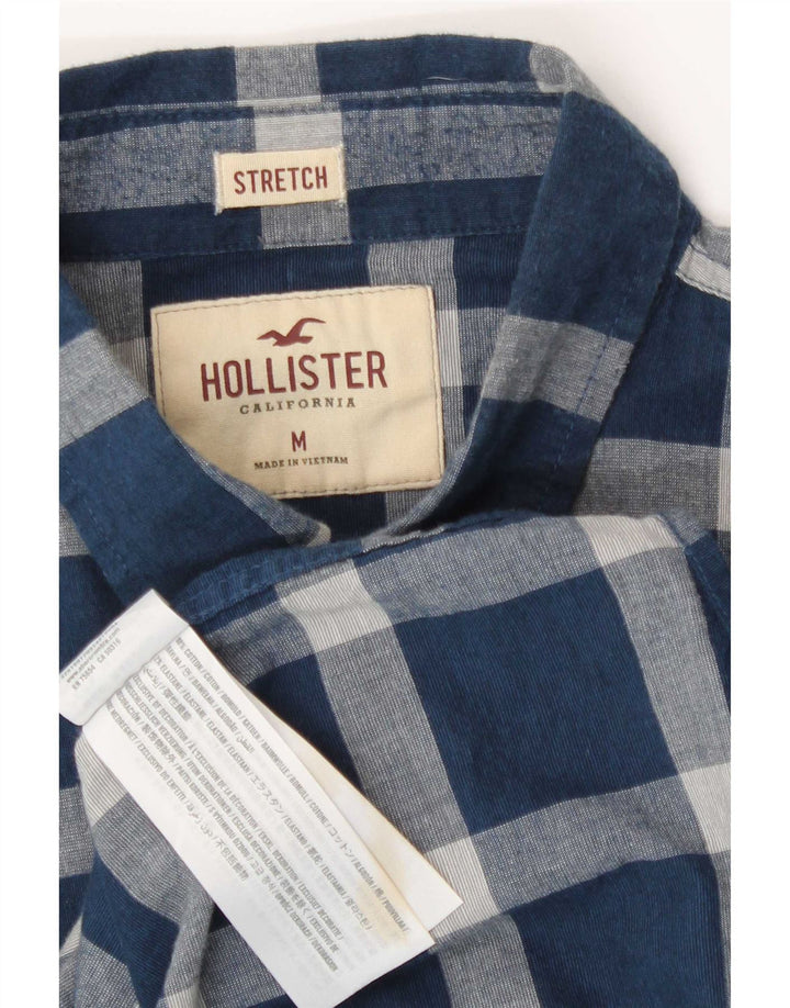 Hollister Chemise Stretch Homme Bleu Marine Moyen Carreaux Coton
