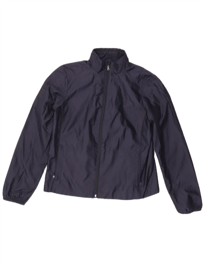 Ralph Lauren Veste de pluie imperméable pour femme UK 12 Polyester bleu marine moyen