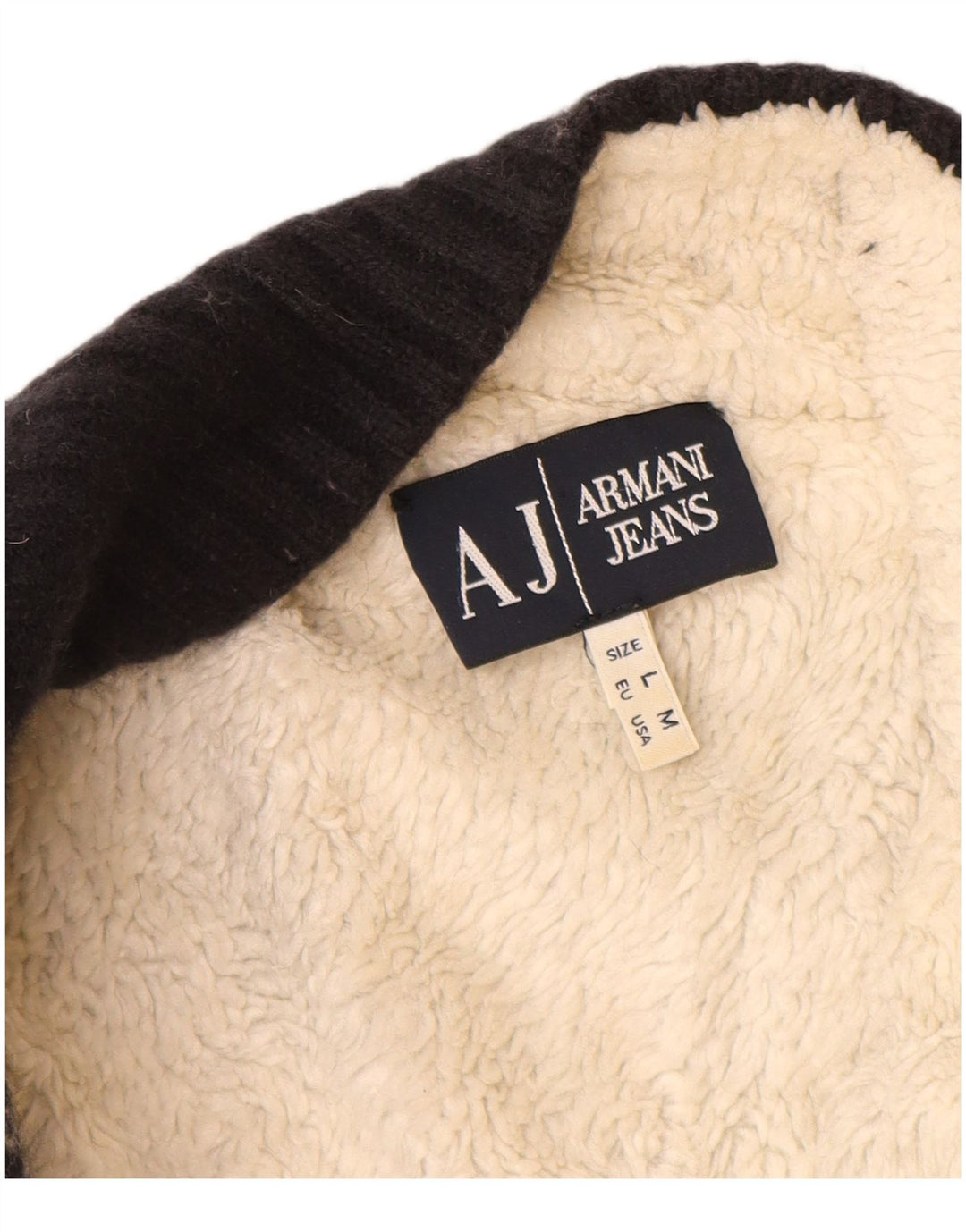 Armani Jeans Cardigan pour femme UK 12 Bleu marine moyen Fair Isle