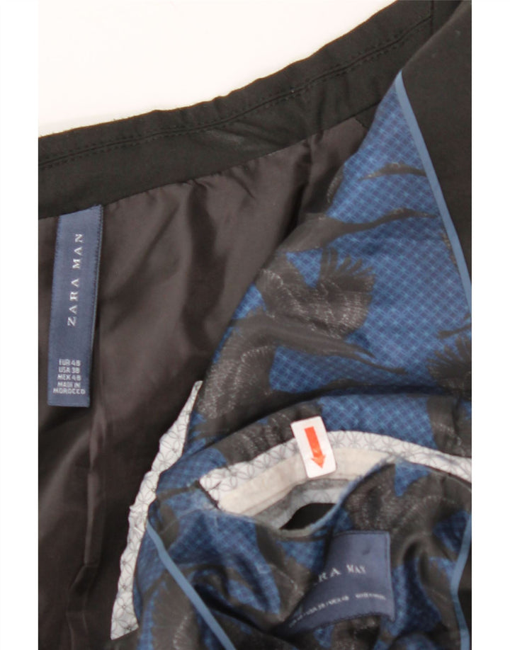 ZARA Veste blazer à 2 boutons pour homme EU 48 Noir moyen