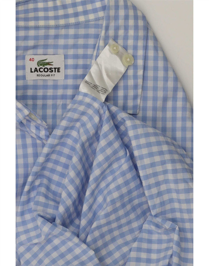 Lacoste Chemise Regular Fit Homme Taille 40 Coton Vichy Bleu Moyen