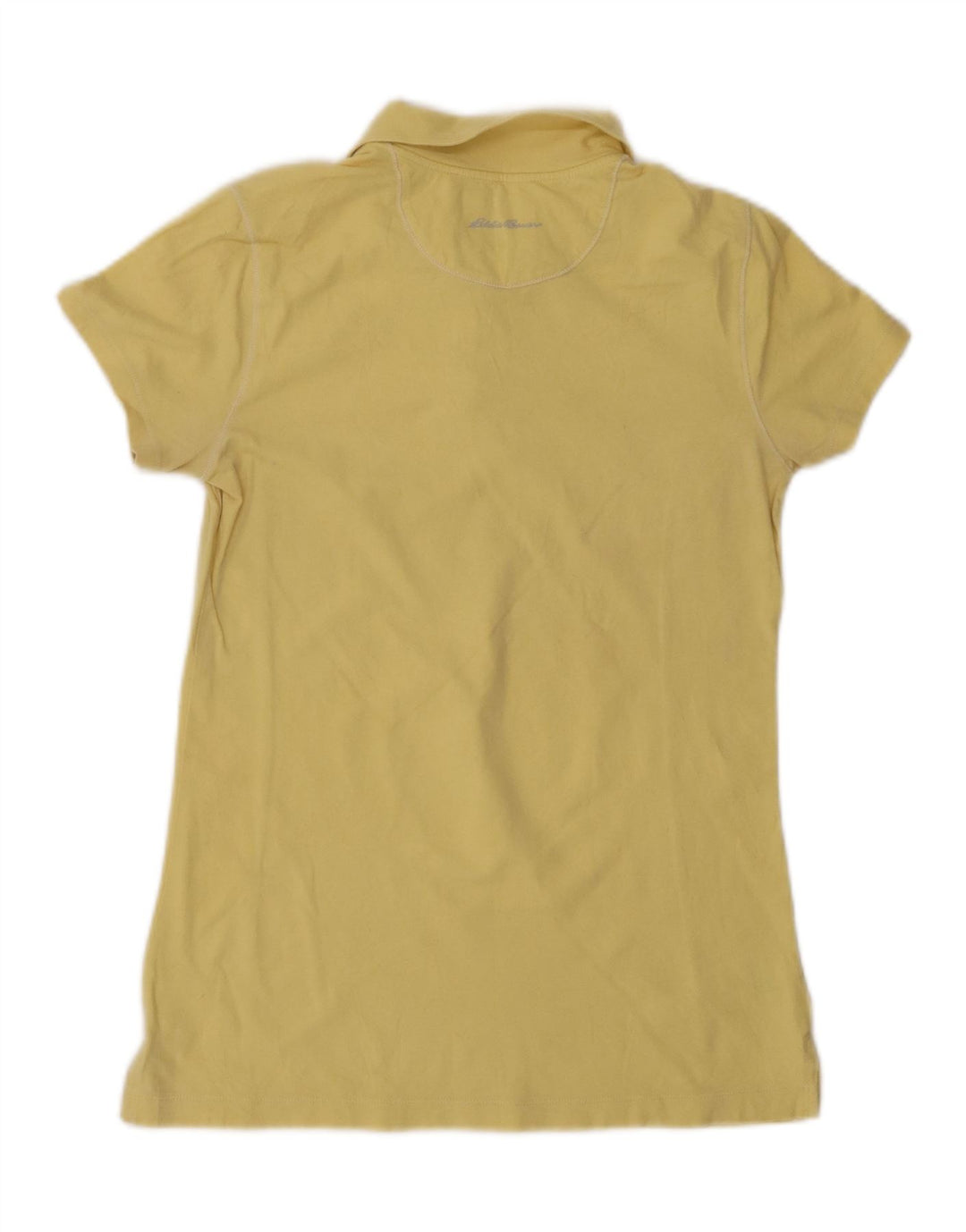 Eddie Bauer Polo haut pour femme UK 12 coton jaune moyen