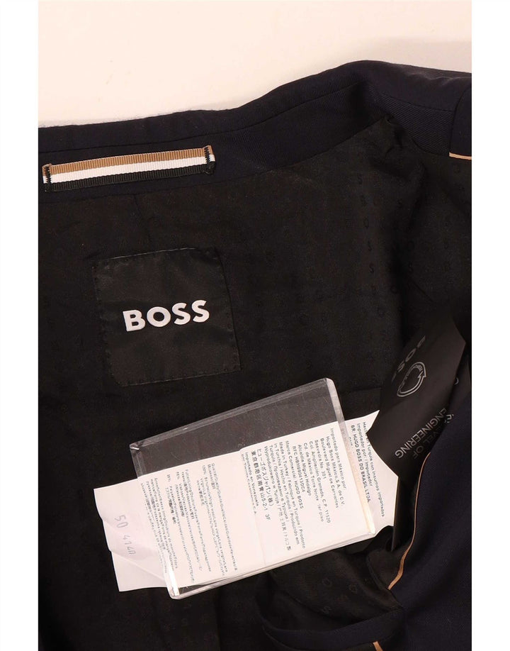 Hugo Boss Veste blazer à 2 boutons pour homme EU 50 Grande laine bleu marine