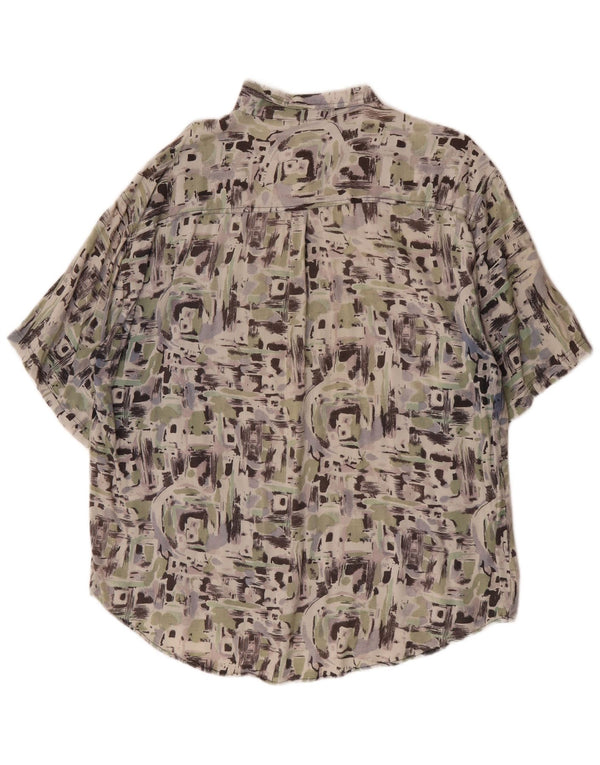 Chemise à manches courtes Vintage pour hommes, motif abstrait, rayonne multicolore XL