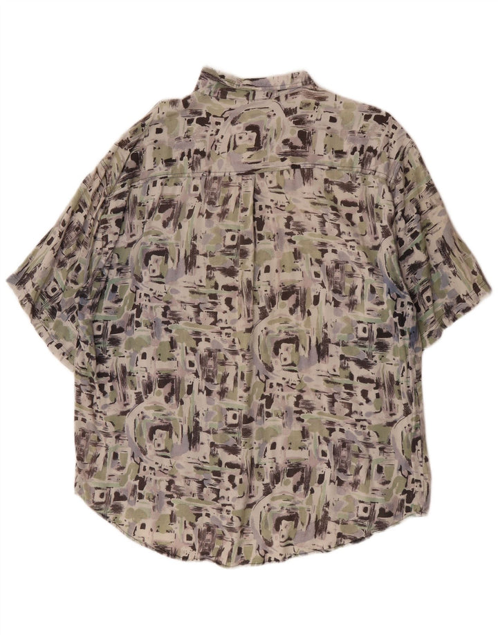 Chemise à manches courtes Vintage pour hommes, motif abstrait, rayonne multicolore XL