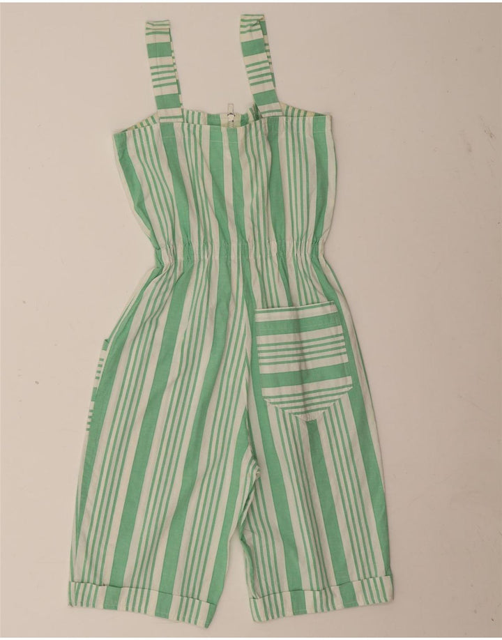 vintage Womens Playsuit UK 12 Moyen Vert Rayé