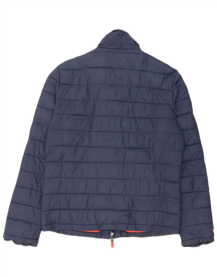 Superdry Veste matelassée pour hommes UK 40 Large Bleu Marine Nylon