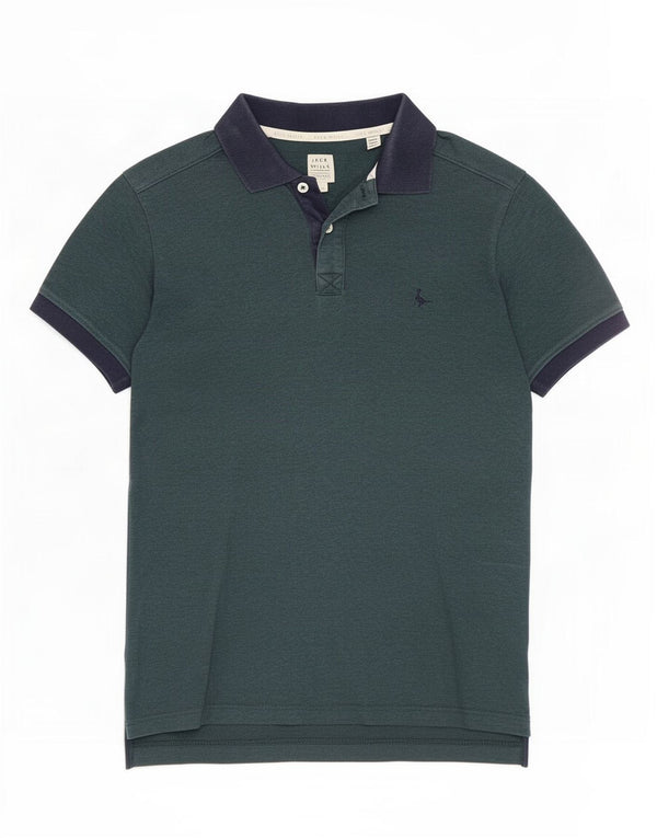 Jack Wills Polo Homme Petit Vert Colorblock Coton